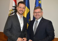 Neuer Kärntner Landesrat Schuschnig zu Gast bei der NÖ Landesregierung Neuer Kärntner Landesrat Schuschnig zu Gast bei der NÖ Landesregierung