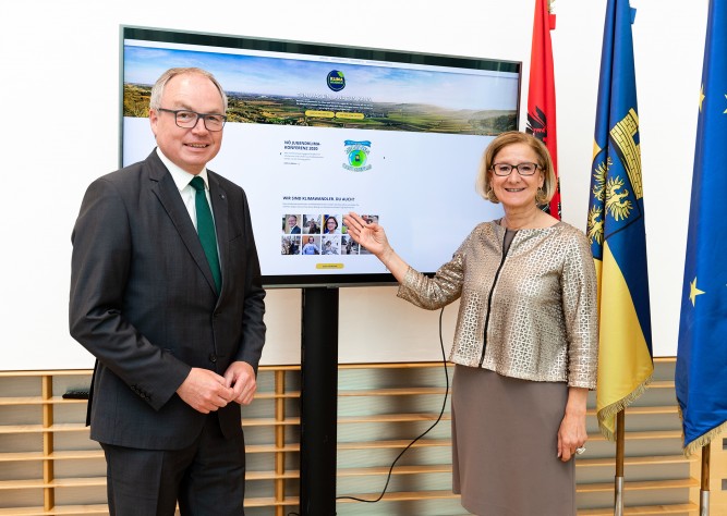 LH Mikl-Leitner und LH-Stellvertreter Pernkopf präsentieren neue Klima-Plattform
