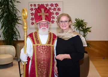 Nikolaus Josef Oberleithner zu Besuch bei Landeshauptfrau Johanna Mikl-Leitner.