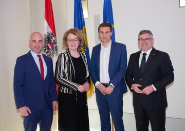 Landesrat Christoph Luisser, Landesrätin Christiane Teschl-Hofmeister, Landesrat Sven Hergovich und Landesrat Ludwig Schleritzko (v.l.n.r.)