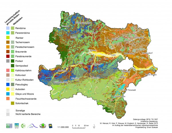 Bodentypenkarte von Niederösterreich