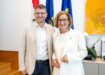 Landeshauptfrau Johanna Mikl-Leitner mit dem neuen künstlerischen Leiter Grafenegg, Johannes Neubert.
