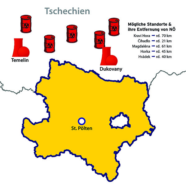 Mögliche Atommülll-Endlagerstätten in Tschechien