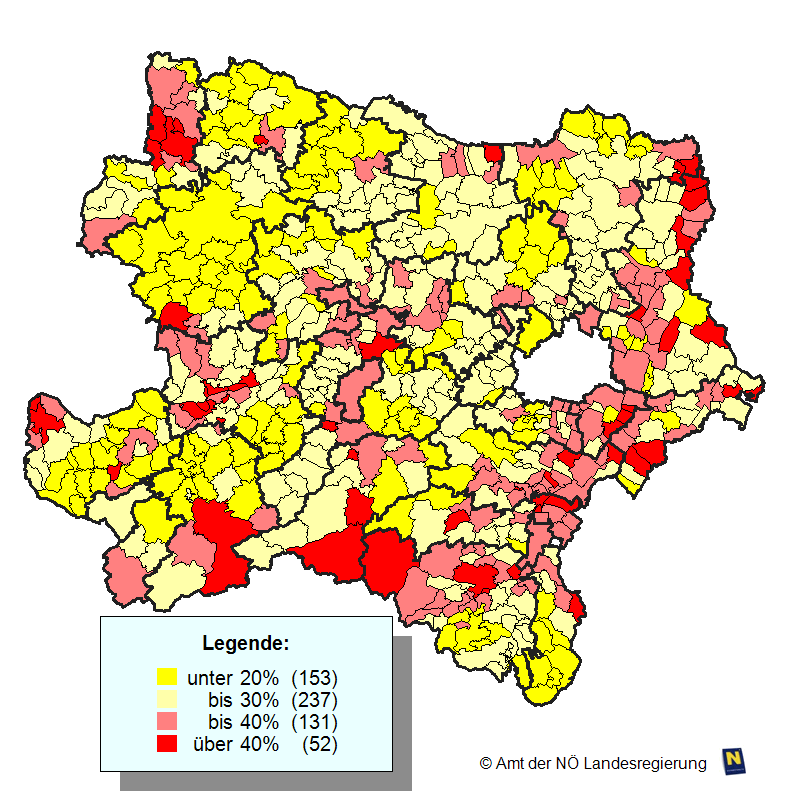 N-Karte Hchste/Geringste Stimmenanteile SP